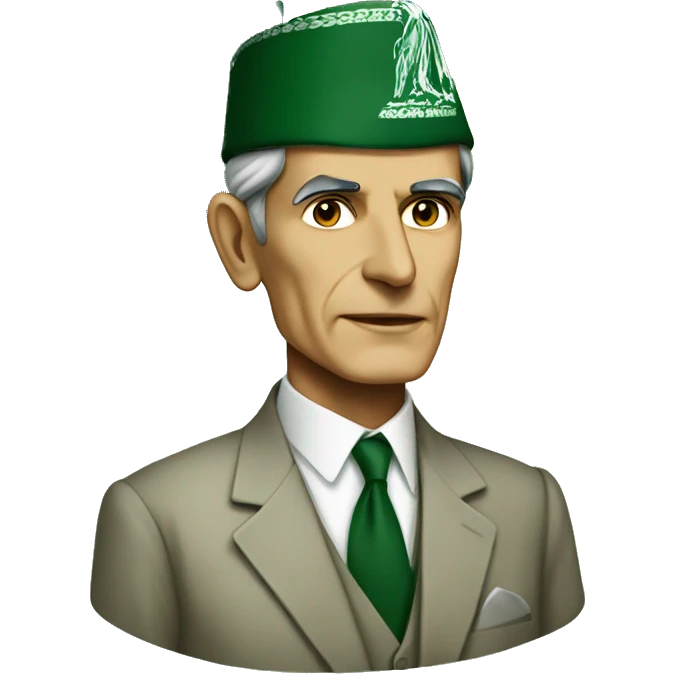 Jinnah with Pakistani flag emoji
