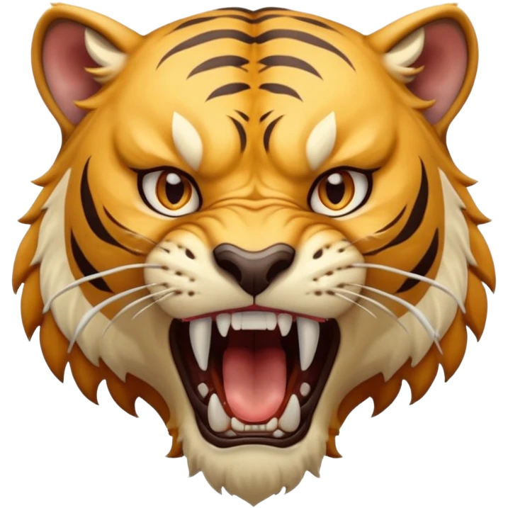 Create a Sabertooth Tiger roaring, make it fierce emoji