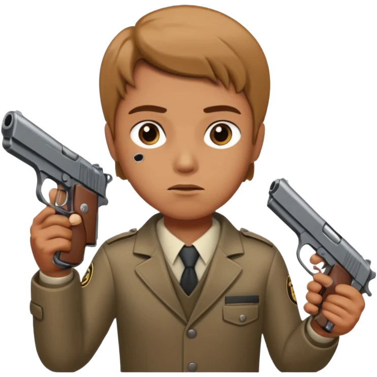 Quiero una carita fachera con una pistola automática en la mano emoji
