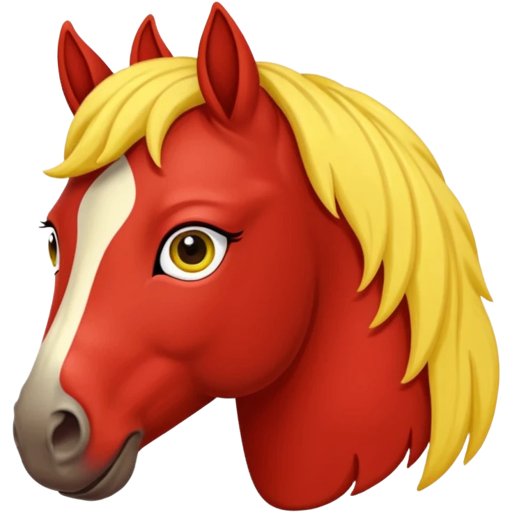 Cavalo vermelho e amarelo pastel emoji