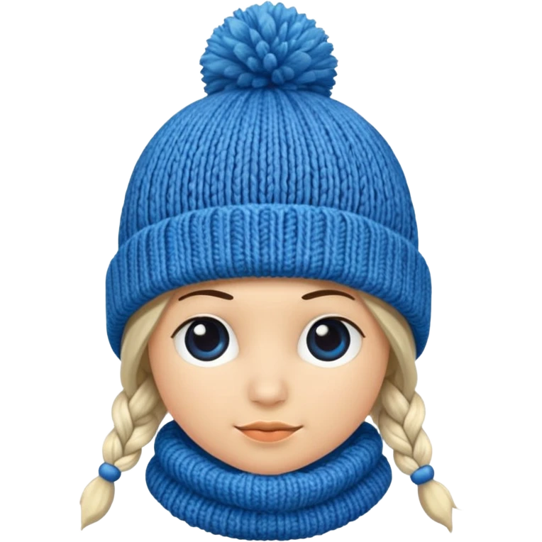 Winter Knit Hat blue  emoji