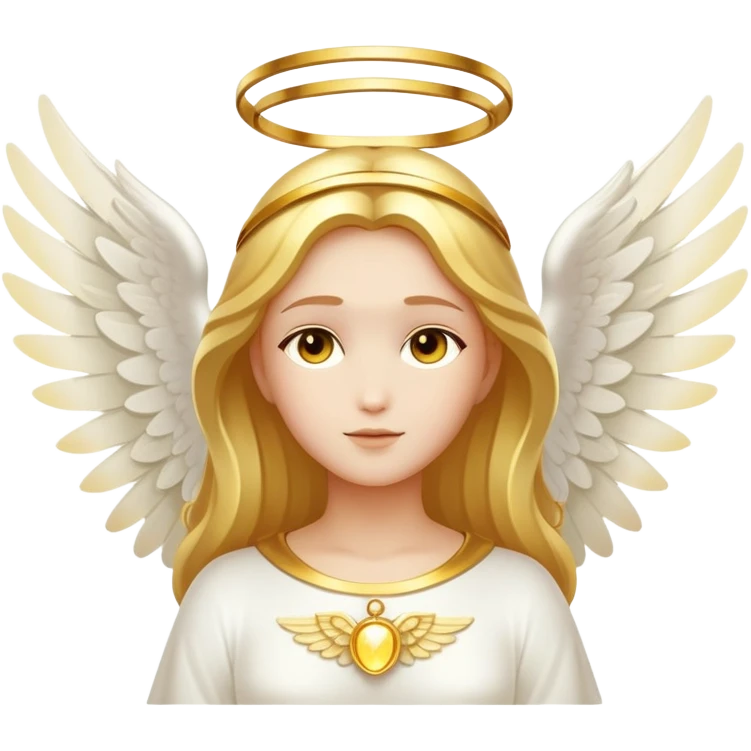Divine figure with glowing halo and angelic wings emoji