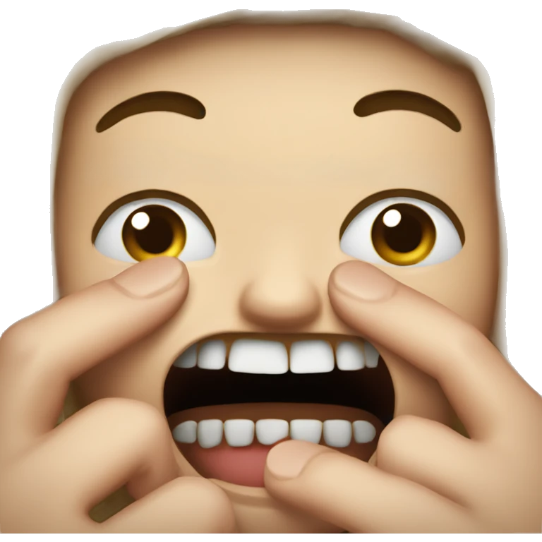 yikes biting finger emoji emoji