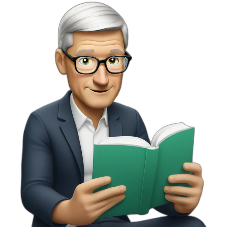 Tim Cook reading book emoji