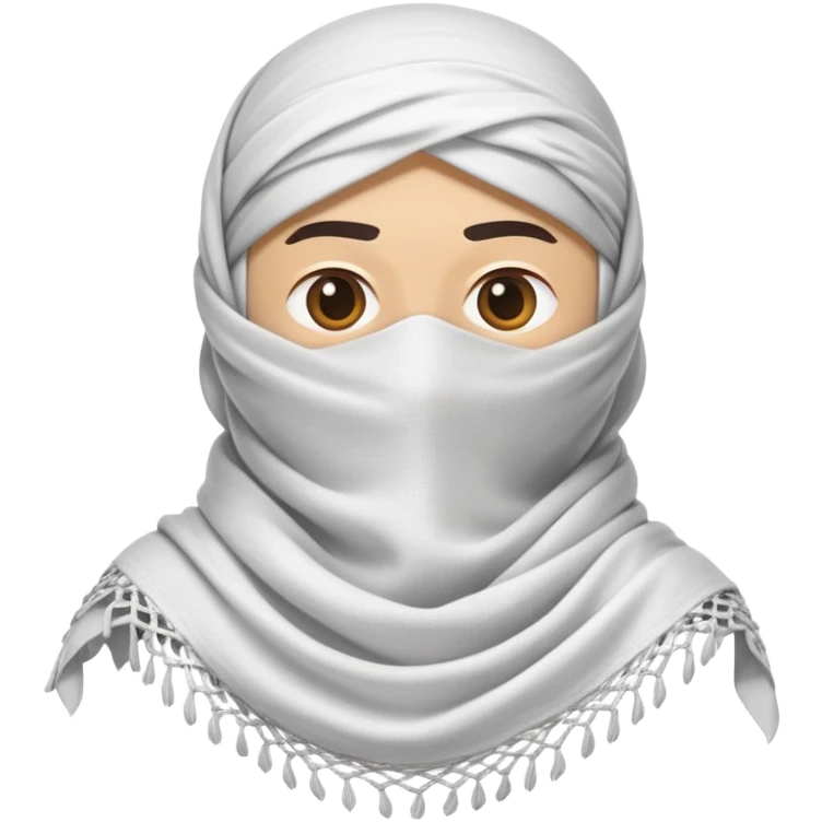 white shemagh loosely draped soft fabric texture no face subtle shadow emoji