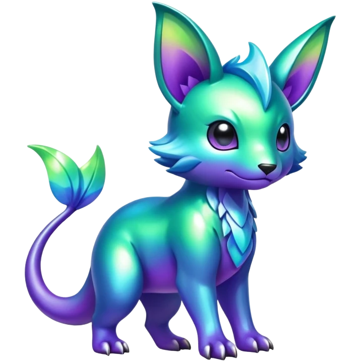 Shiny epic green blue and purple animal-fakemon emoji