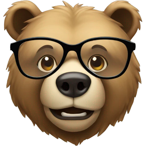 Bear with glasses emoji