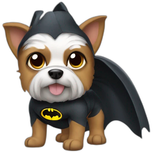 Dog Yorkshire with Batman Costume emoji