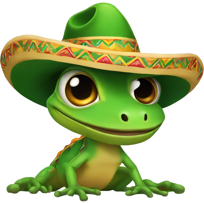 Gecko wearing a sombrero emoji