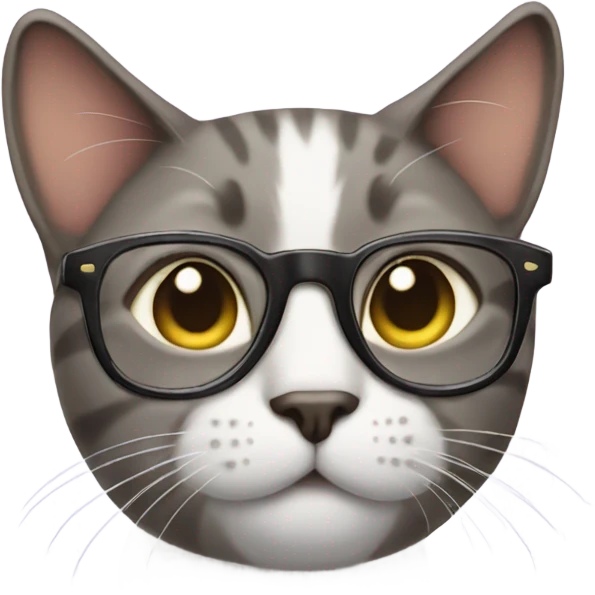 Cat wearing glasses emoji