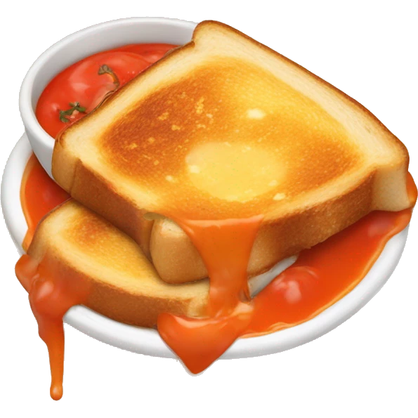 Grilled cheese with tomato soup  emoji