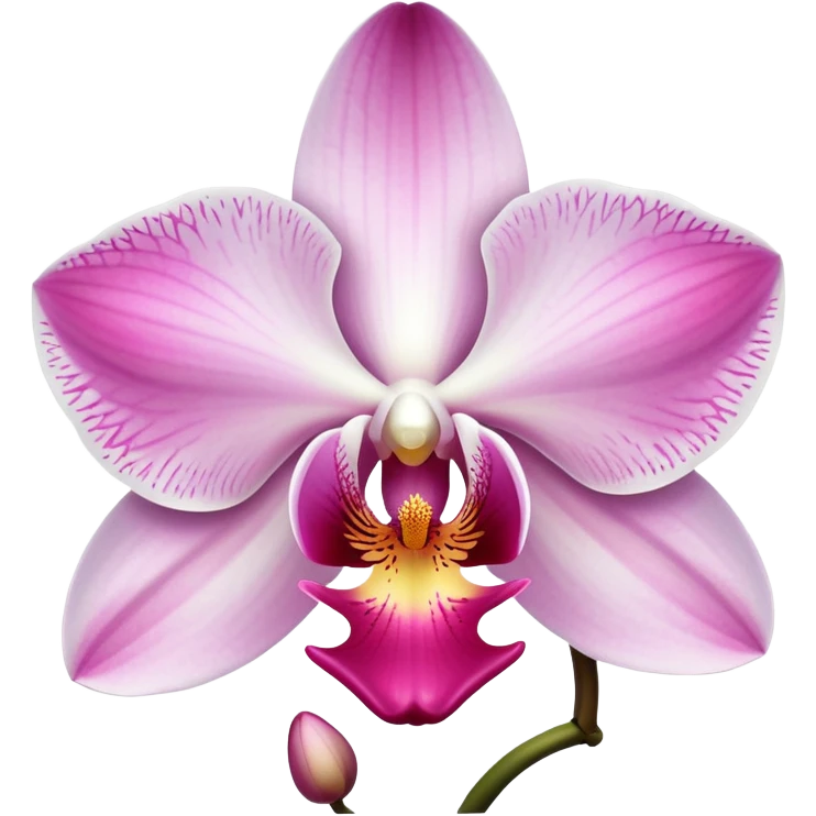 orchid with white and pink emoji
