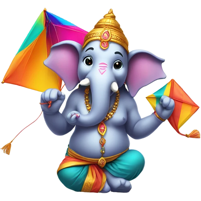 Ganesh with kite emoji