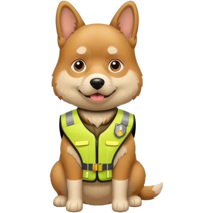 Dog wearing bullet proof emoji