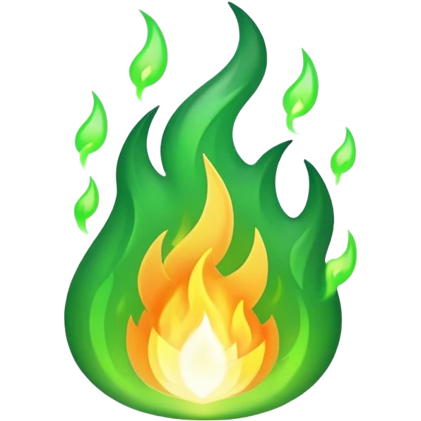 Green fire emoji