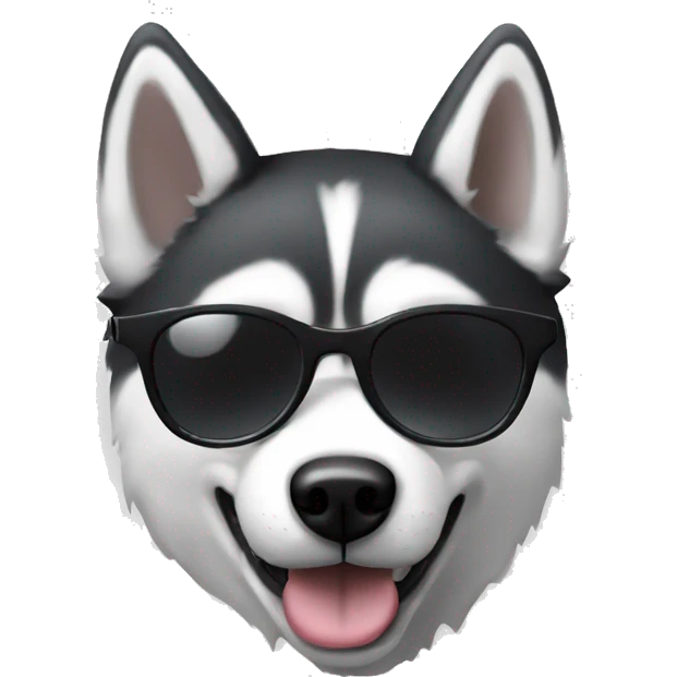 Husky black and white with sunglasses emoji
