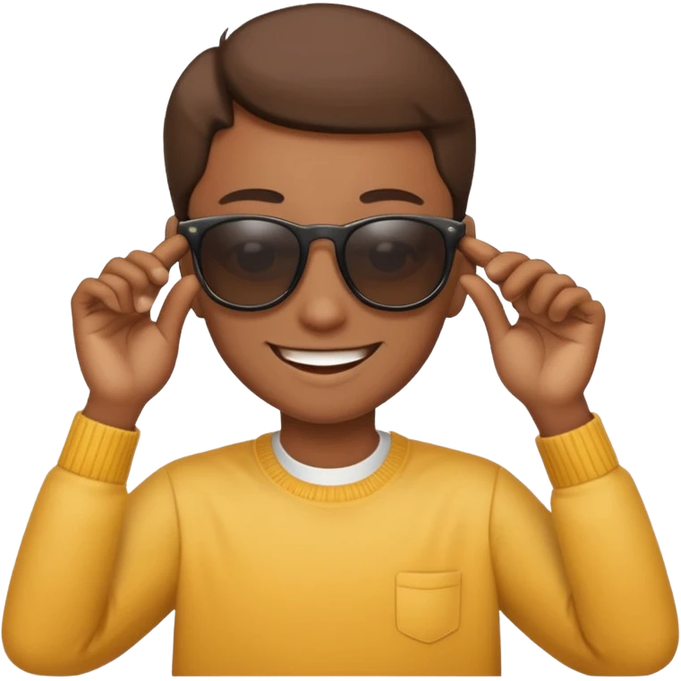 Emoji tilting head and lowering sunglasses to see emoji