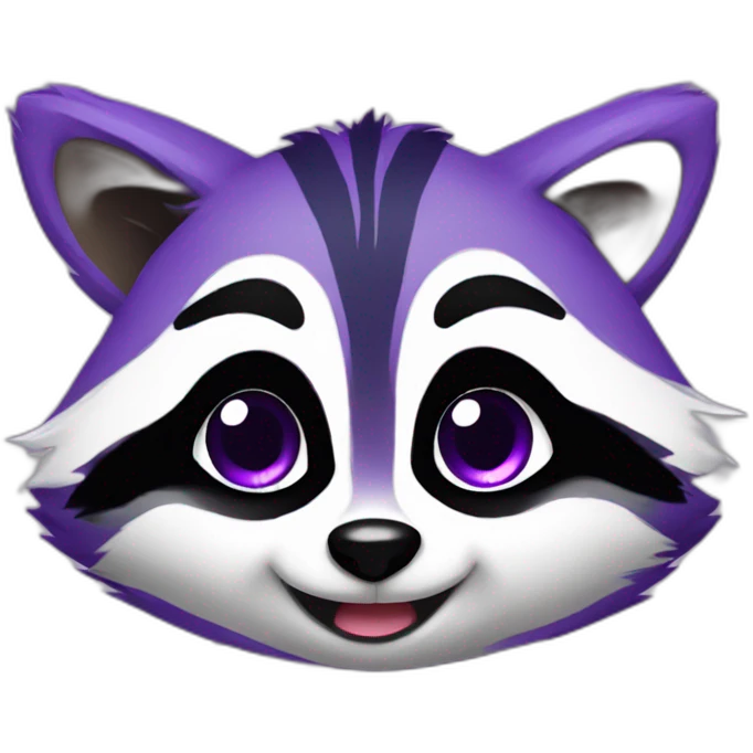 Cute violet raccoon LOL emoji