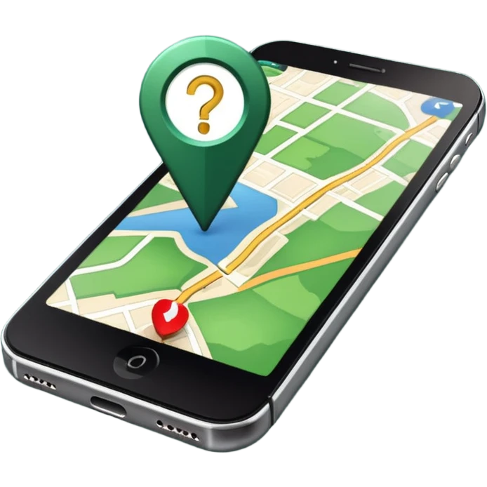 dark green geotag pointing to map on dark green iphone display emoji