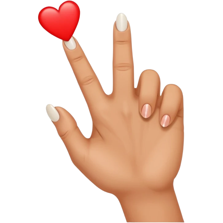 Middle finger emoji with a small heart on it's nail emoji