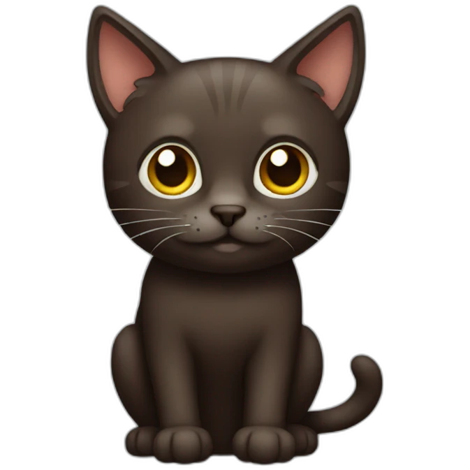 dark brown cat emoji