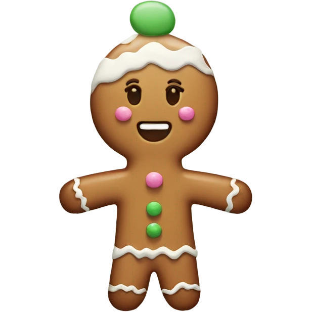 Pastel gingerbread man emoji