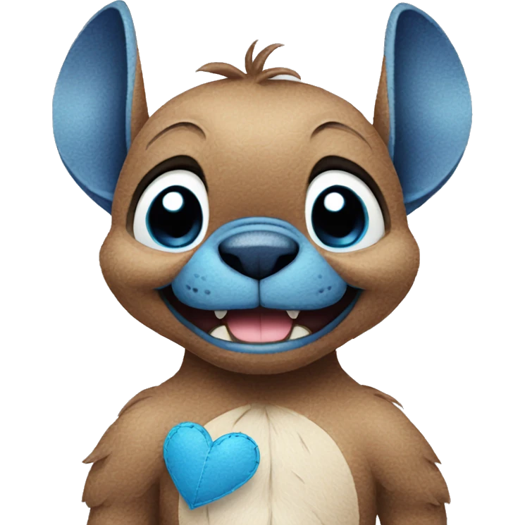 Stitch con un cuore azzurro  emoji