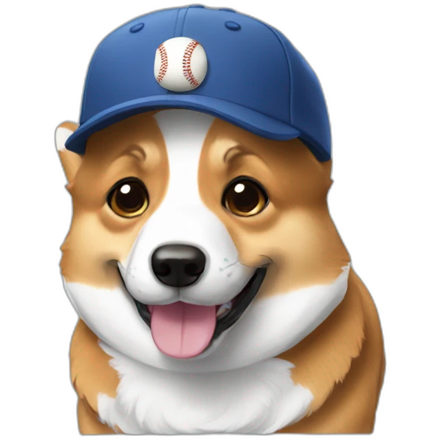 Corgi with a baseball cap emoji
