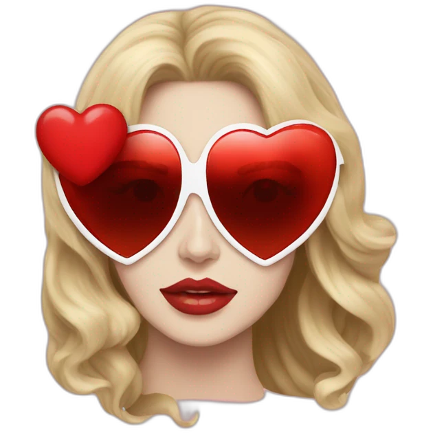Lana Del rey with red heart sunglasses  emoji