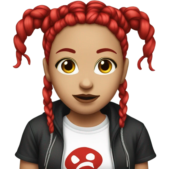 girl with red braids and a ICP shirt emoji