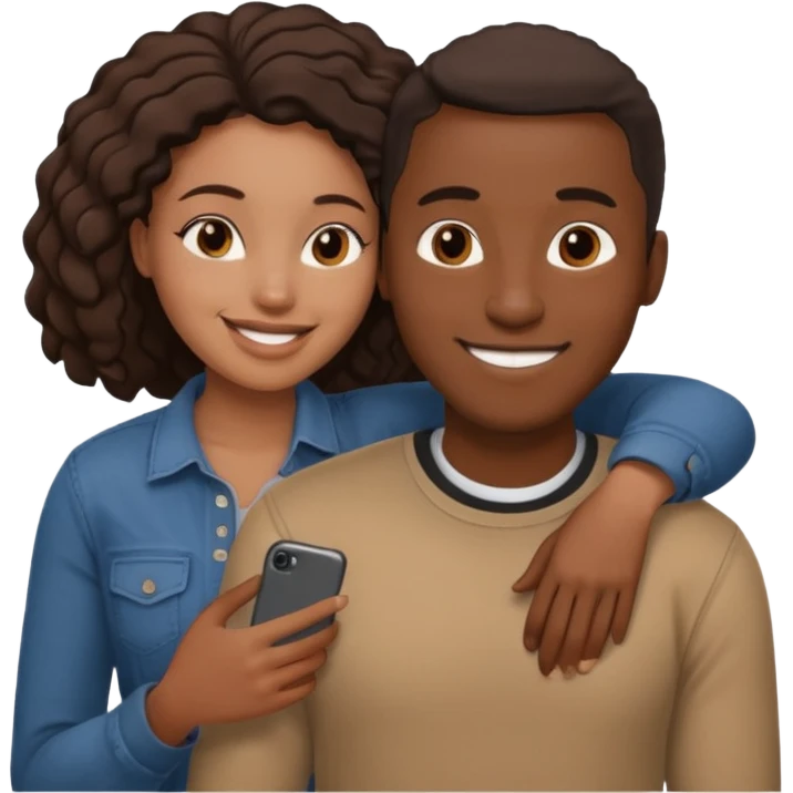 Symbiotic relationship black male and female emoji
