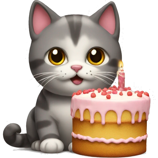 Cat and cake emoji