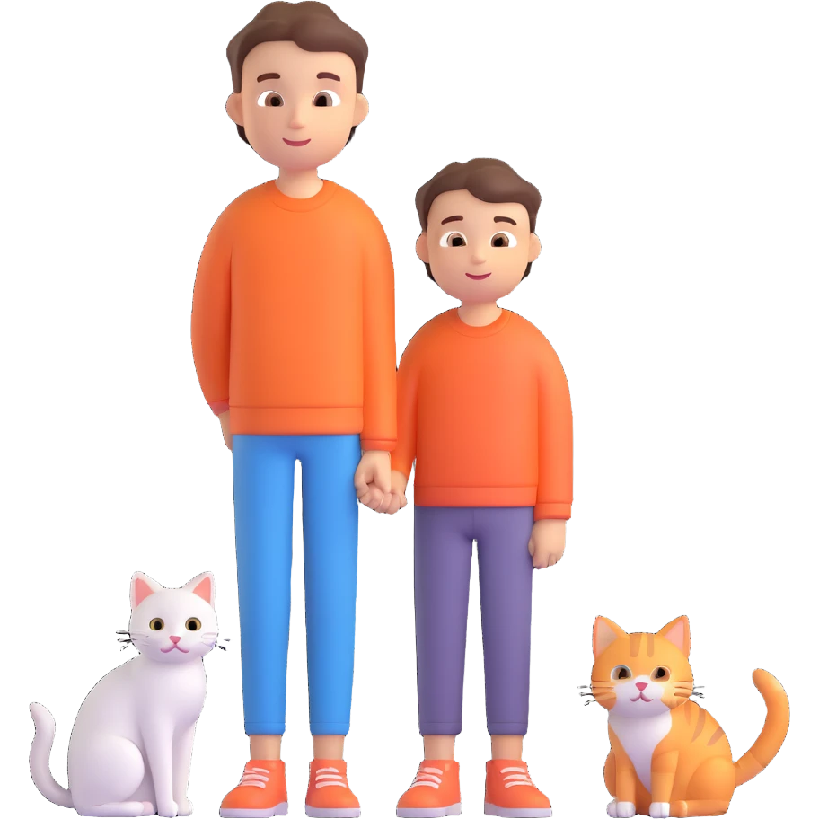boy and cat pet emoji