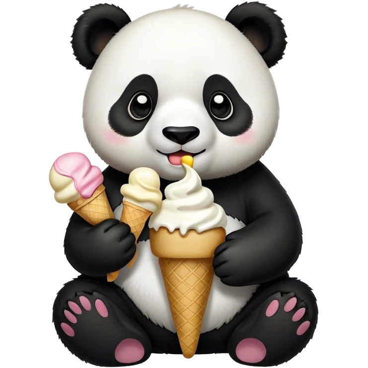 Panda eating ice cream emoji