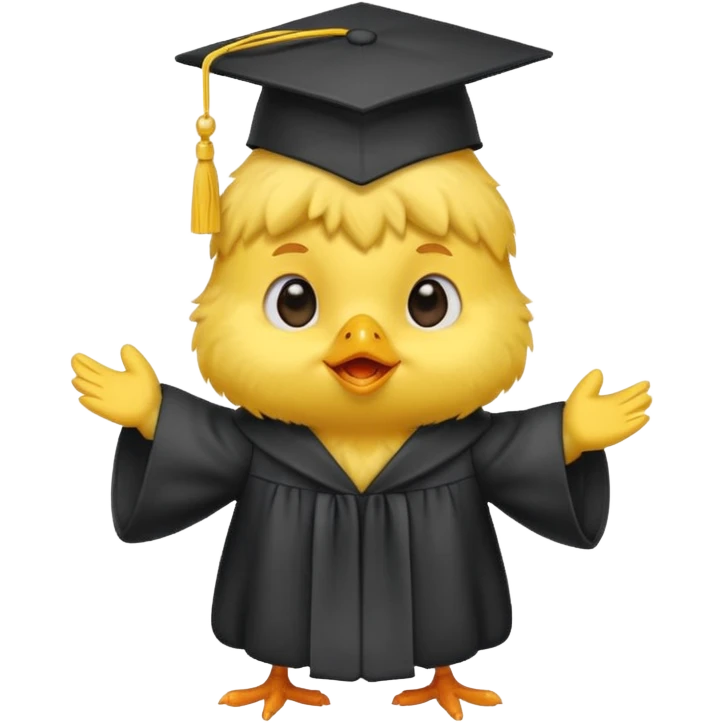 Small chick with cap and gown  emoji