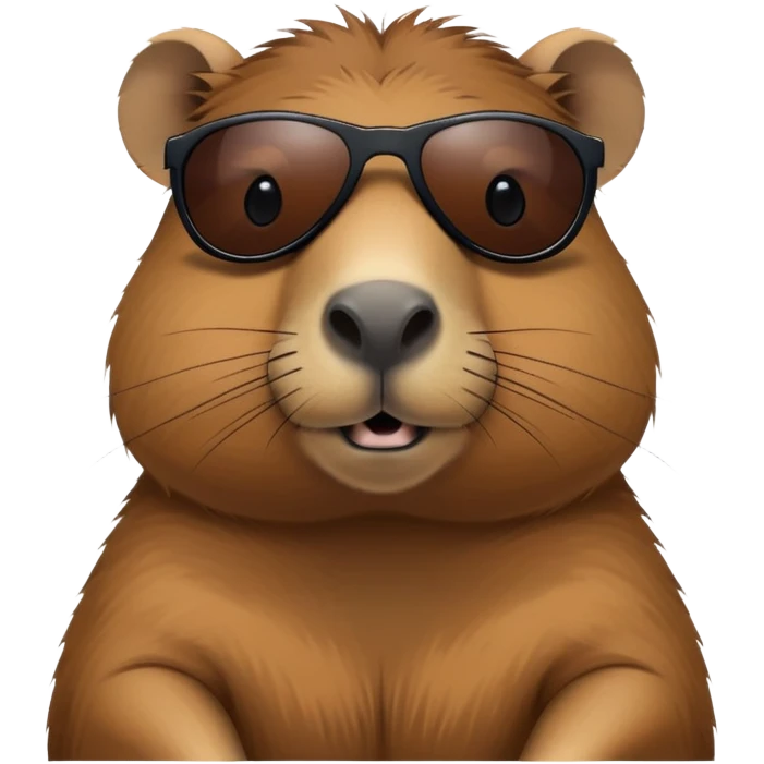 capybara with dark stylish sunglasses emoji