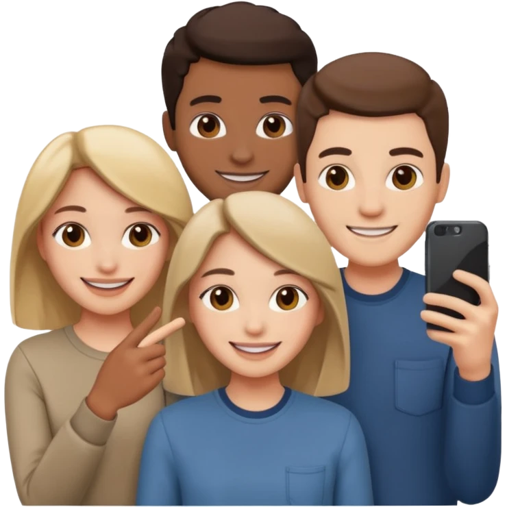 friends selfie smiling emoji