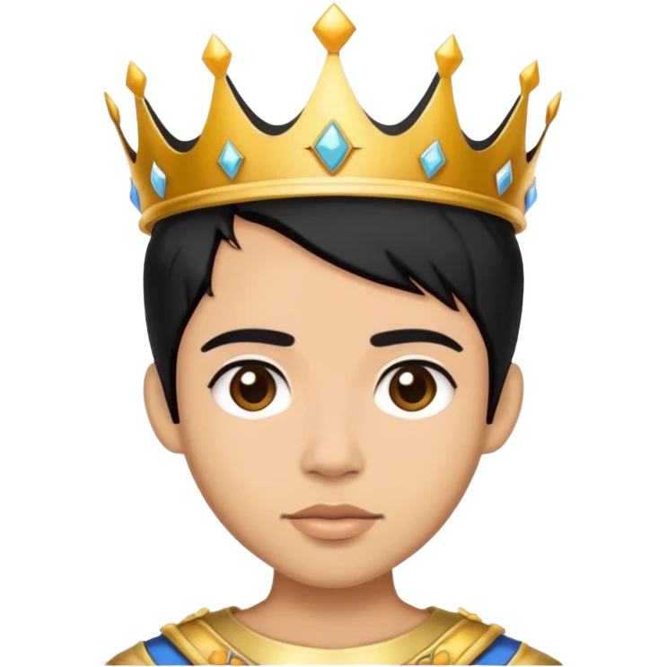 Lightskin with black hair and crown emoji