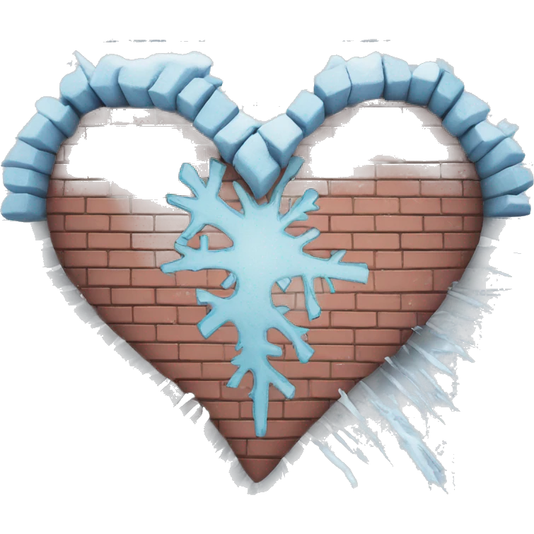 Frozen heart with bricks around emoji