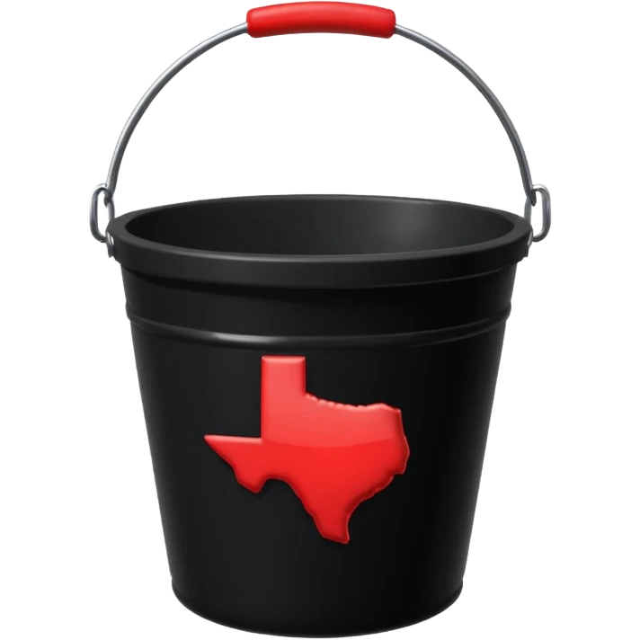 black bucket names in it with red texas on front  emoji