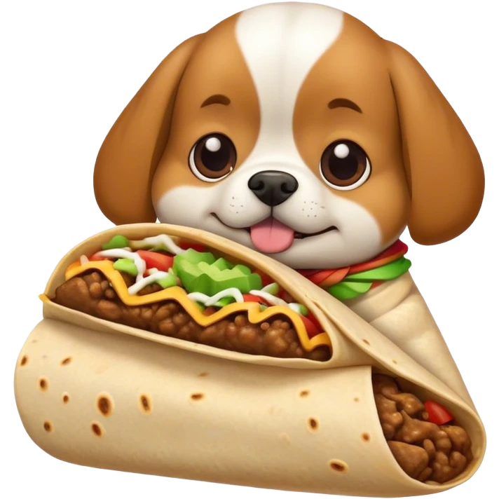 a dog eating a burrito emoji