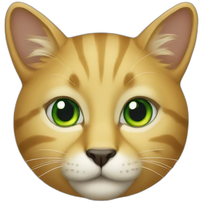 Golden cat green eyes emoji