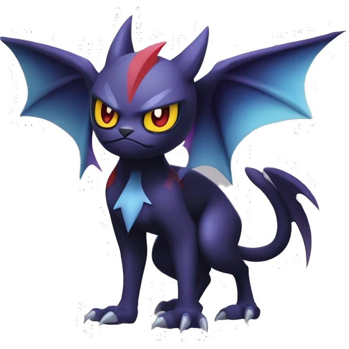 Edgy Cool Kawaii Litten-Noivern-Noibat-Absol-Pokémon Full Body emoji