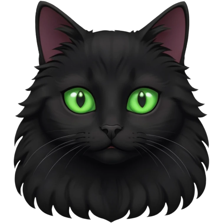 A beautiful cat black with Green eyes with body emoji
