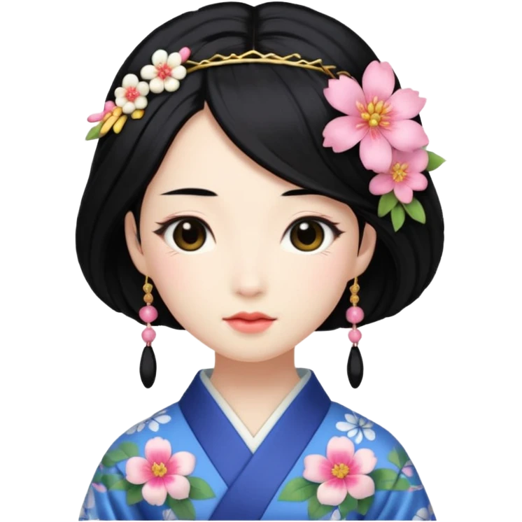 Japanese Princess with floral hairpin emoji