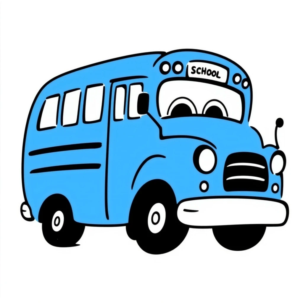 A blue bus emoji