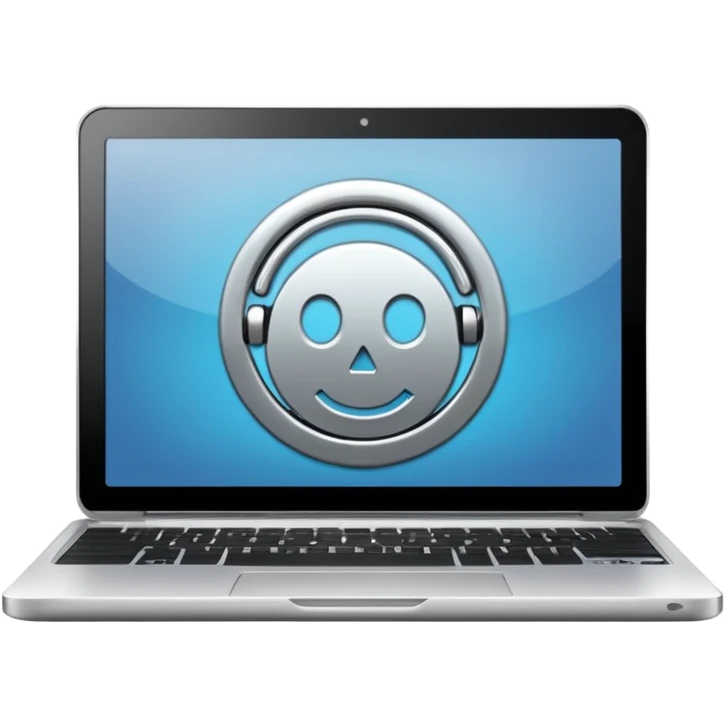 Einkaufswagen auf einem Laptop-Bildschirm, Symbol für Onlineshop, stilisiert emoji