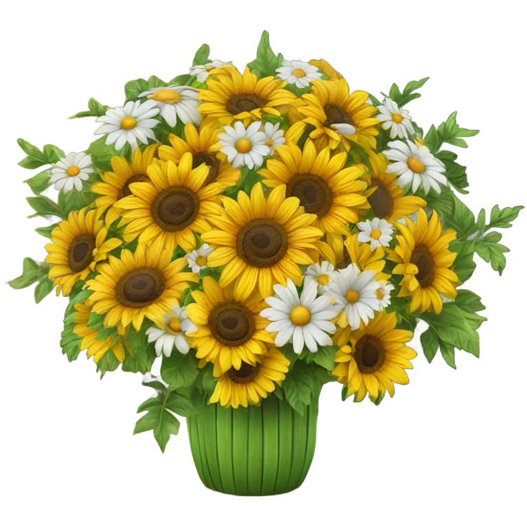 Sunflowers and daisy bouquet  emoji