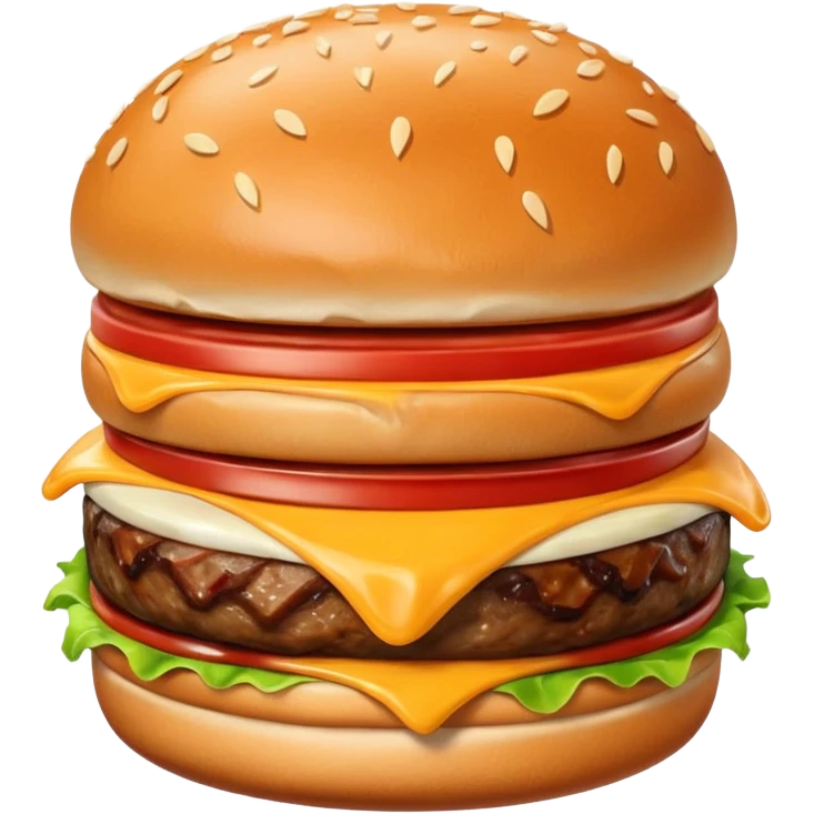 burger from Quick with soft bun, steak, cheese, sauce emoji