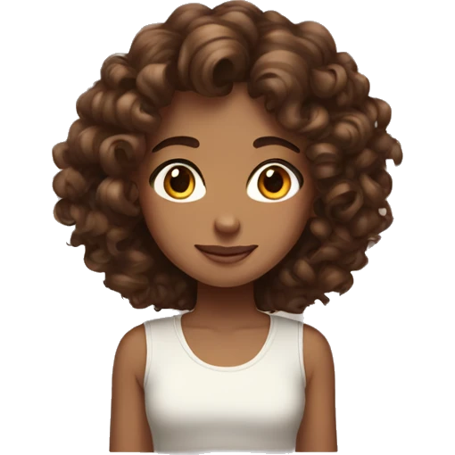 curly brown hair girl with brown hair girl sisters huge  emoji